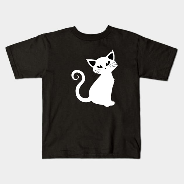 Black cat white - Catshirt - Catslover - Vegan - Kawaii - gift idea Kids T-Shirt by Vane22april